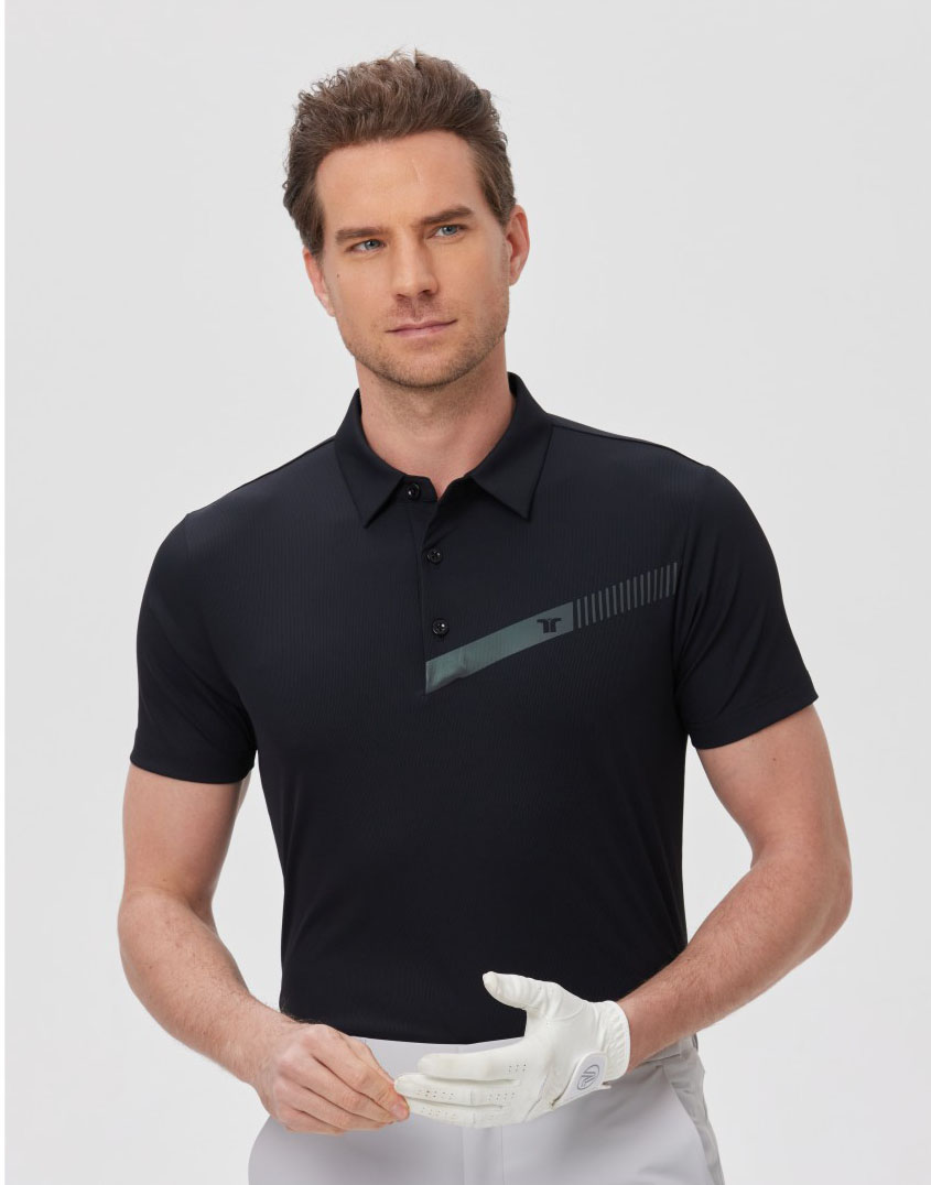 高爾夫男士黑色T恤 高爾夫男士黑色T恤